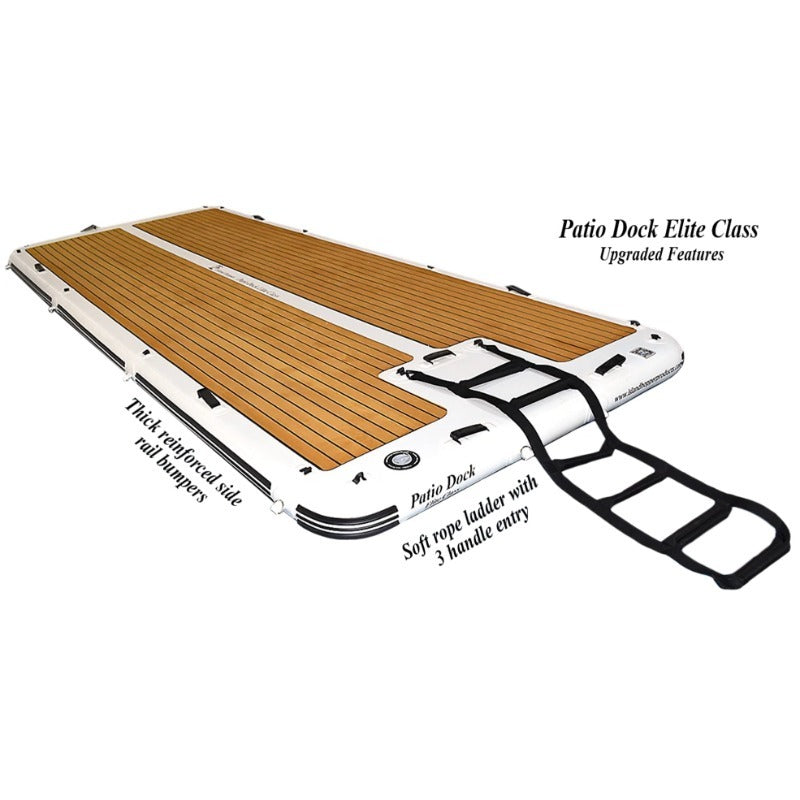 Island Hopper Patio Dock 15 Foot Inflatable Patio - Showing the upgraded features