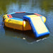 Island Hopper Water Bouncer Slide Attachment - Featuring the water bouncer and slide attachment on the water