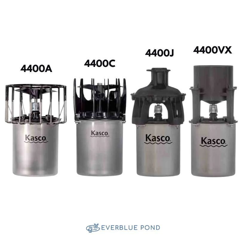 Kasco 4400 Replacement Motor 1 HP - 4400A, 4400C, 4400J, 4400VX Studio Image with EverBlue Pond Logo