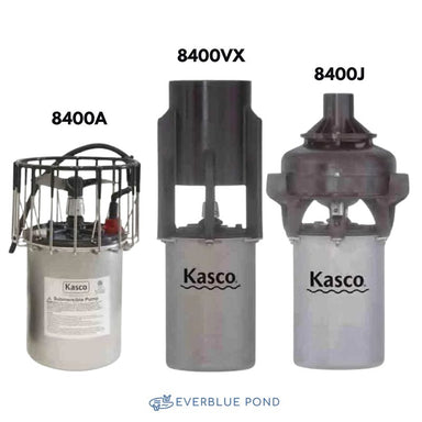 Kasco 8400 Replacement Motor 2 HP - 8400A, 8400J, 8400VX Studio Image with EverBlue Pond Logo