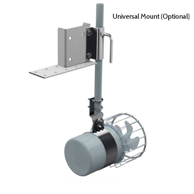 Kasco De-Icer - Universal Mount Side and Back View