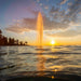 Kasco J Series Fountain Masterpiece Bundle - On Water Display with Beautiful Sunset at the Background