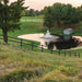 Kasco J Series Fountain featuring the Balsam nozzle spray pattern in a golf course pond surrounded by rolling green landscape