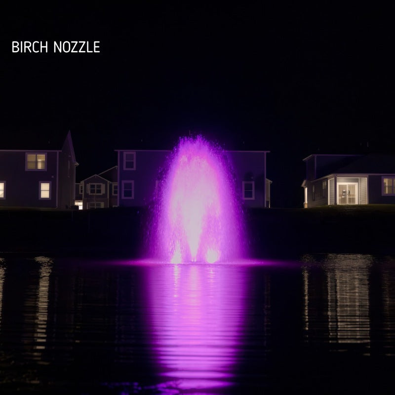 Kasco J Series Fountain with Birch nozzle and purple LED lighting