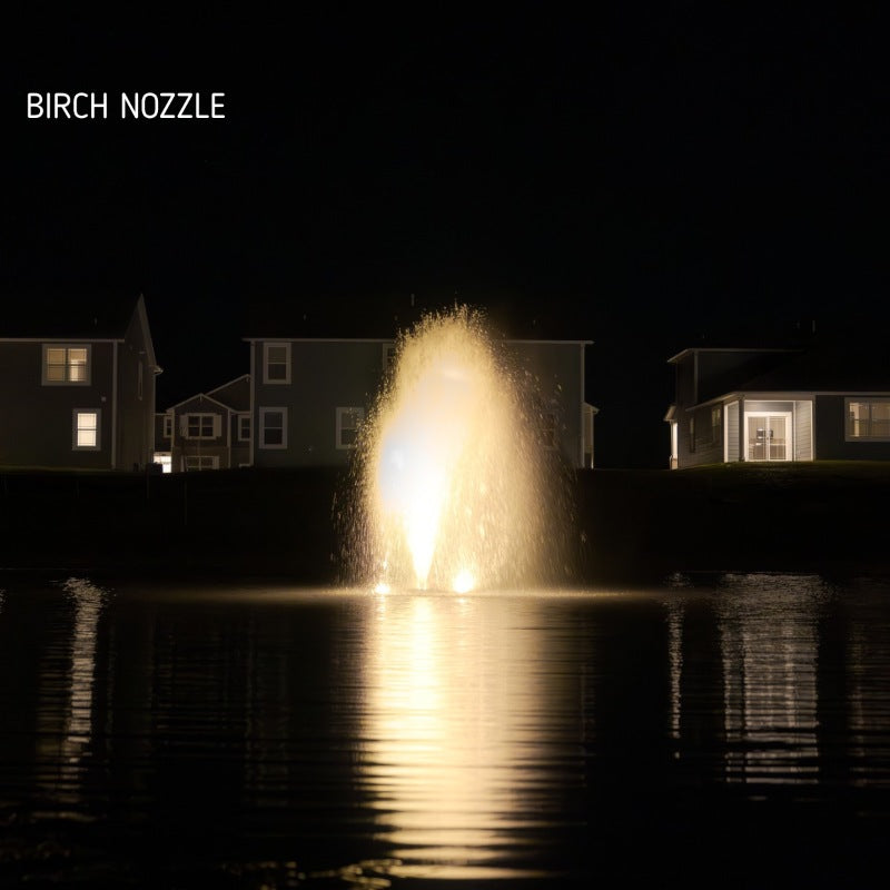 Kasco J Series Fountain with Birch nozzle and warm white LED lighting