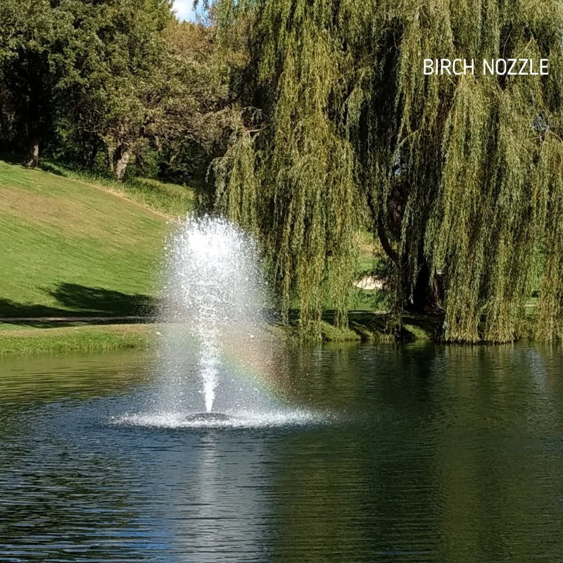 Kasco J Series Fountain with Birch nozzle near willow tree