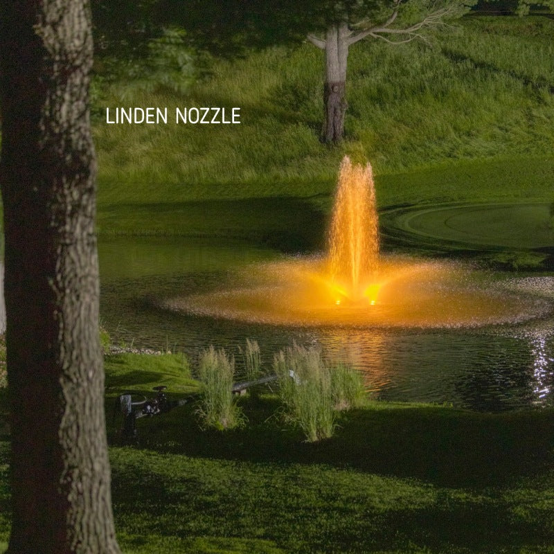 Kasco J Series Fountain with Linden nozzle and amber LED lighting