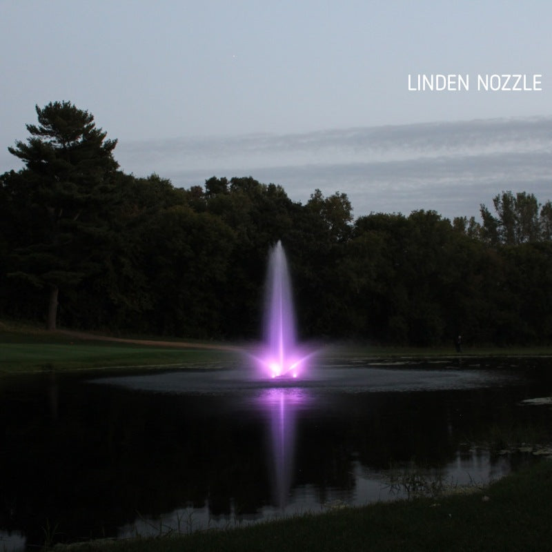 Kasco J Series Fountain with Linden nozzle and purple LED lighting