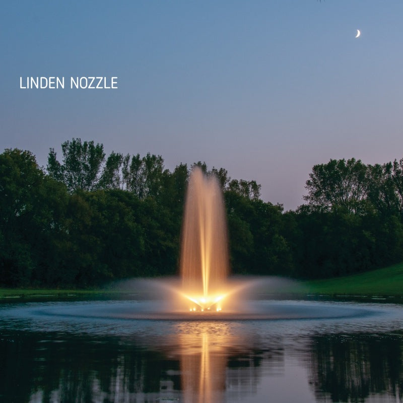 Kasco J Series Fountain with Linden nozzle and warm white lighting