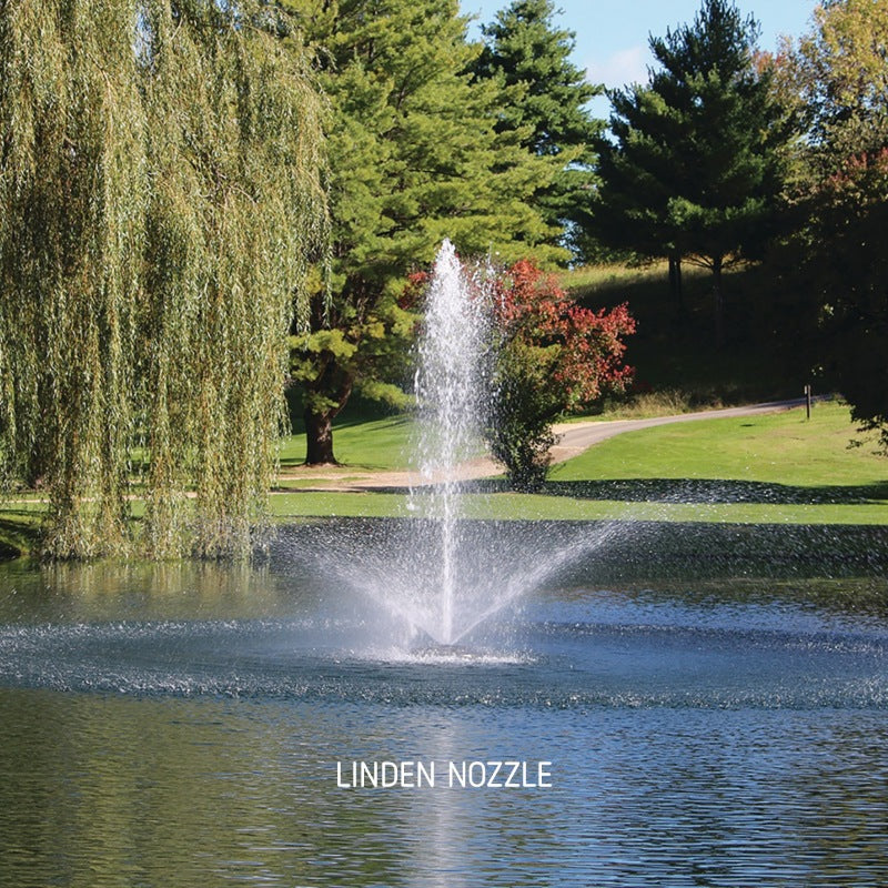 Kasco J Series Fountain with Linden nozzle in landscaped pond