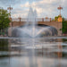 Kasco J Series Fountain with Linden nozzle near bridge