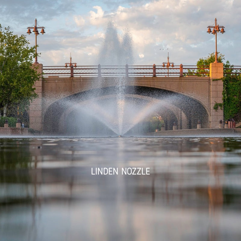 Kasco J Series Fountain with Linden nozzle near bridge