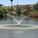 Kasco J Series Fountain with Willow Nozzle spray pattern in daytime desert landscape pond setting