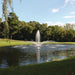 Kasco Madrone Premium Fountain Nozzle creating layered spray pattern in pond