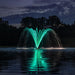 Kasco Palm Premium Fountain Nozzle with teal LED lighting highlighting water display