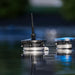 Kasco RGBW LED Lighting - RGBW18 LED Lighting System fixture with wireless antenna floating on water