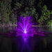 Kasco RGBW LED Lighting - RGBW18 LED Lighting System illuminating a fountain in vibrant purple at night