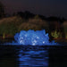 Kasco RGBW LED Lighting - RGBW18 LED Lighting System illuminating the surface aerator in blue at night