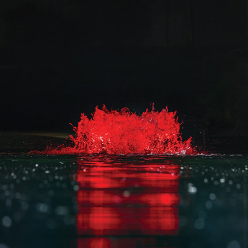Kasco RGBW LED Lighting - RGBW18 LED Lighting System producing red illumination on surface aerator at night