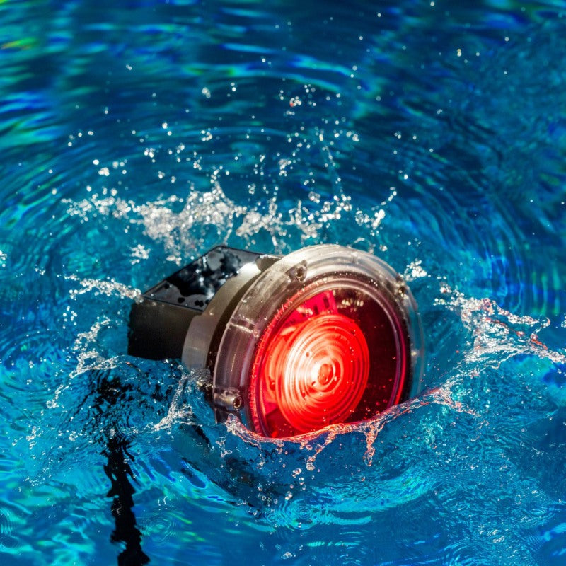 Kasco RGBW LED Lighting - RGBW18 LED Lighting System red LED light fixture operating underwater