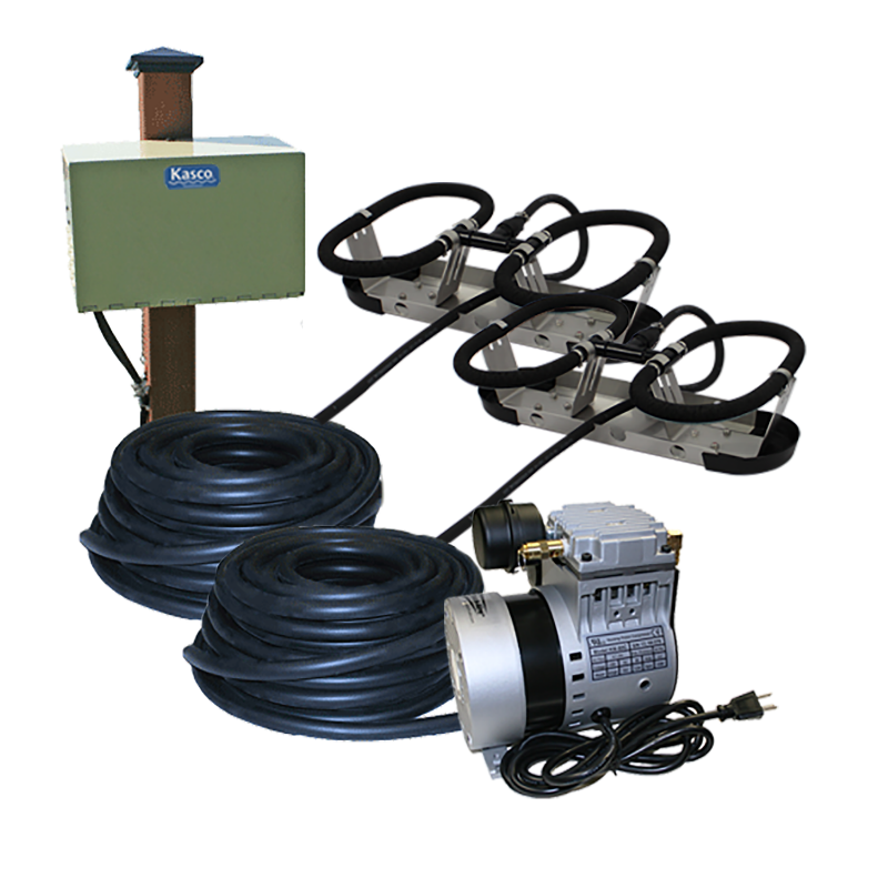 Kasco Robust-Aire™ Diffused Aeration System - 2 Diffuser Unit with Post Mount Cabinet System
