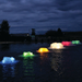 Kasco Surface Aerator - On Water with Assorted Led Light Colors at Night