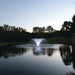 Kasco VFX aerating fountain with cool white LED lighting in large pond