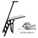 Lillipad Pontoon Diving Board - Black Powder Coat - showing  cool gray and dark gray board and surface mount kit