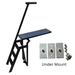 Lillipad Pontoon Diving Board - Black Powder Coat - showing  dark gray and bimini blue board and under mount kit