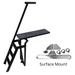 Lillipad Pontoon Diving Board - Black Powder Coat - showing  dark gray and black board and surface mount kit