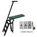 Lillipad Pontoon Diving Board - Black Powder Coat - showing  dark gray and island green board and under mount kit