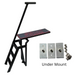 Lillipad Pontoon Diving Board - Black Powder Coat - showing  dark gray and ruby red board and under mount kit