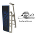 Lillipad Pontoon Diving Board - Silver Anodized - showing dark gray and bimini blue board and surface mount kit