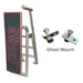Lillipad Pontoon Diving Board - Silver Anodized - showing  dark gray and ruby red board and ghost mount kit