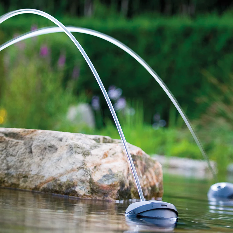 Oase Water Jet Lightning Fountain - On Water Display Showcasing Dual-illuminated Water Arches