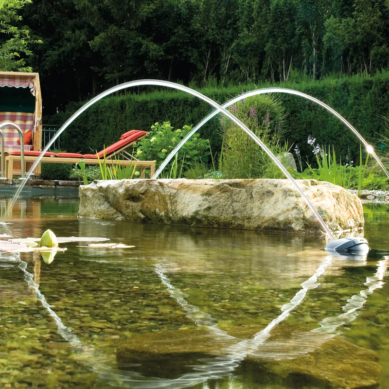 Oase Water Jet Lightning Fountain - On Water Display with Dual-Illuminated Water Arches 