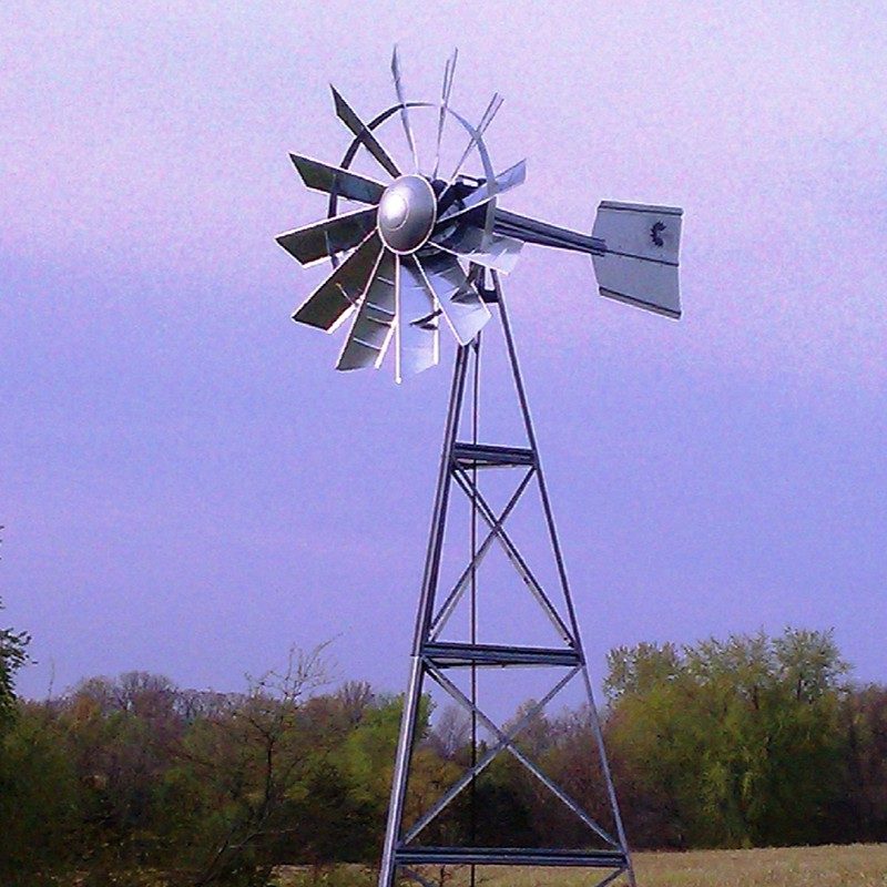 Outdoor Water Solutions 20' Windmill Pond Aerator - 20' 3-Leg - Close up view of the propeller