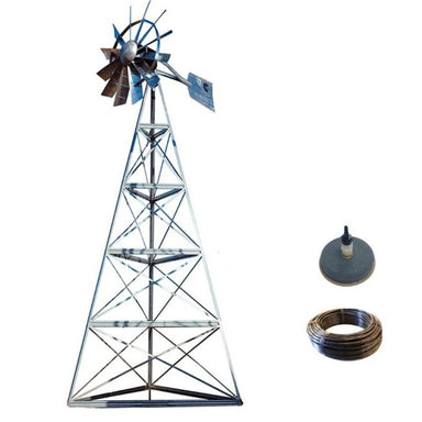 Outdoor Water Solutions Base Windmill Pond Aerator - Base Windmill with Airstone and Non-weighted tubing shown