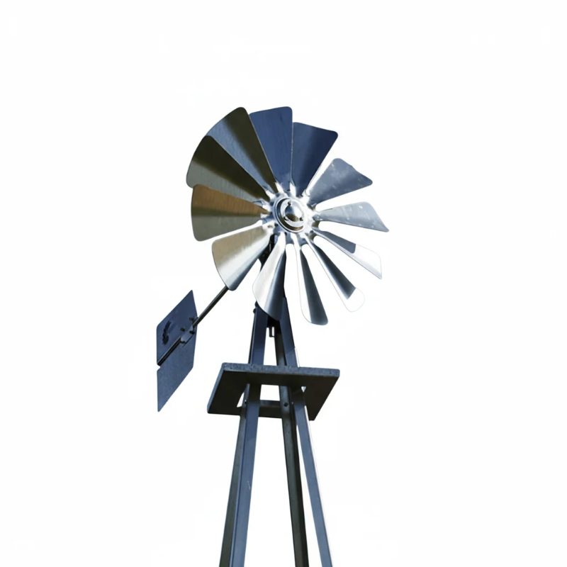 Outdoor Water Solutions Decorative Backyard Windmill fan head with metal blades and directional tail vane