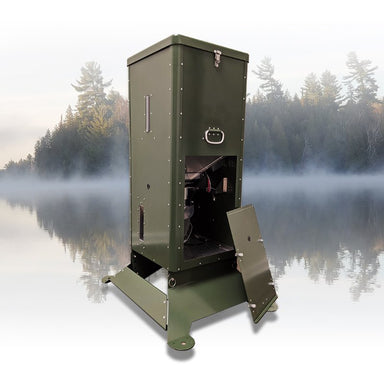 Outdoor Water Solutions H125 Fish Feeder - Showing the unit with clear internals