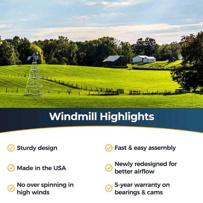 Outdoor Water Solutions Super Premier Windmill Pond Aerator - Windmill Highlights