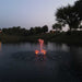 PondSelect Classic Mini Series Pond Fountain - Trumpet Jet with LED Lights