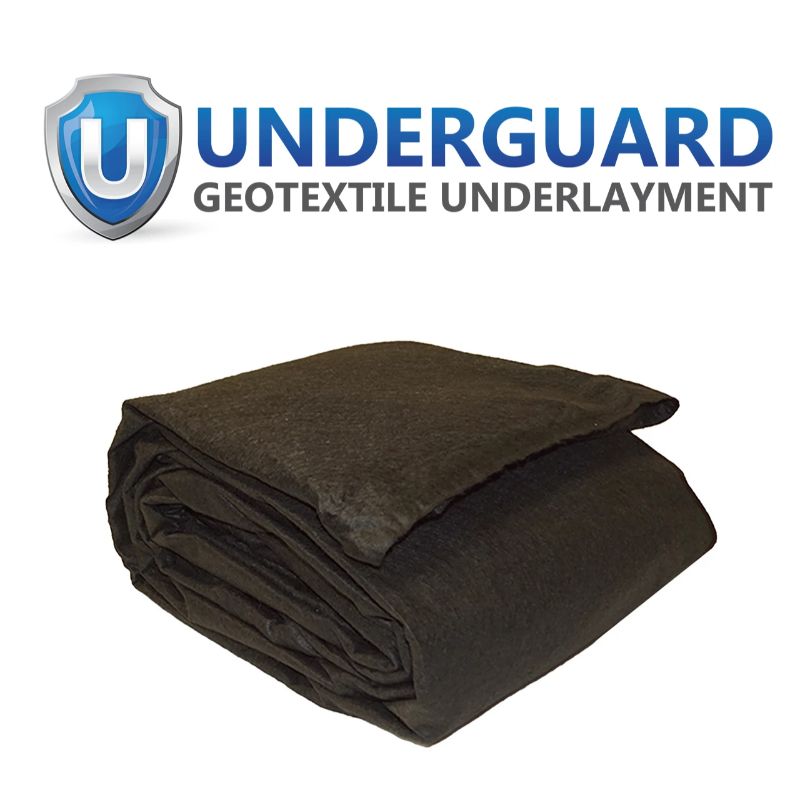 Savio Pond Free Waterfall Packages UnderGuard geotextile underlayment shown folded for protecting the pond liner