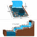 Savio Pond Free Waterfall Packages installation diagram showing pondless waterfall length, width, depth, and tier measurements