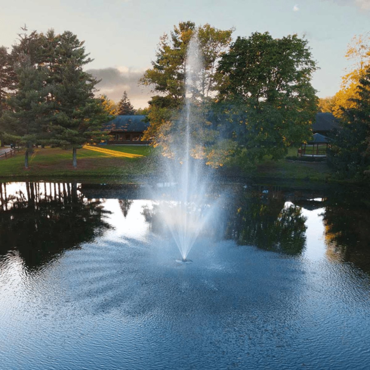 Scott Aerator Amherst Fountain Masterpiece Bundle – The fountain is on display in the water, showcasing its impressive spray height