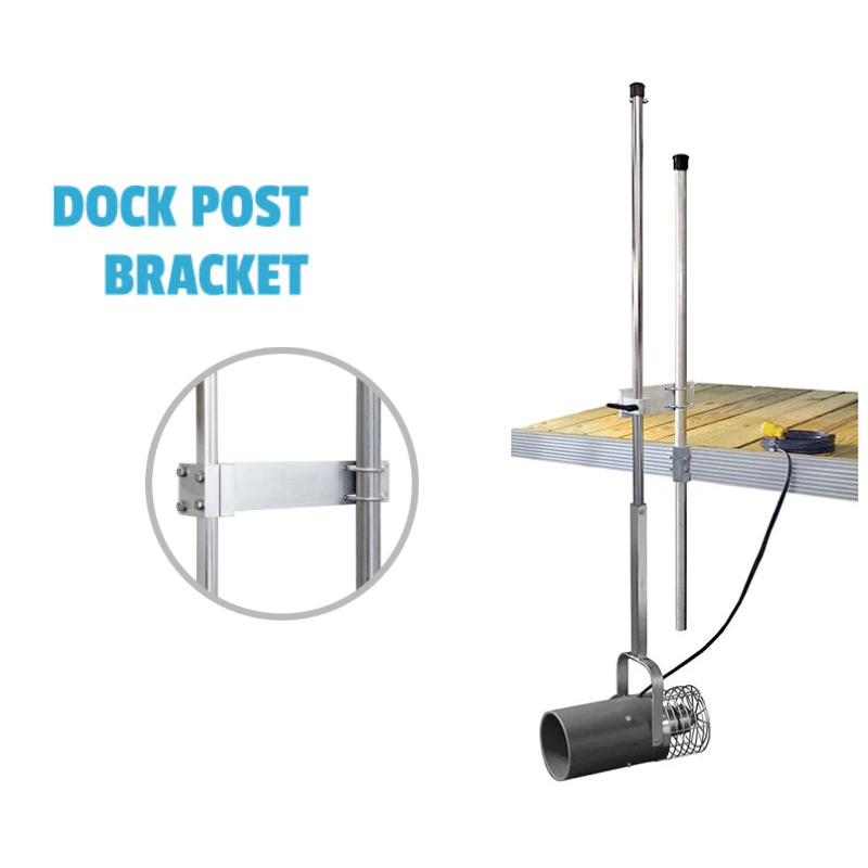 Muck Blaster Shown Up Close With Dock Post Bracket