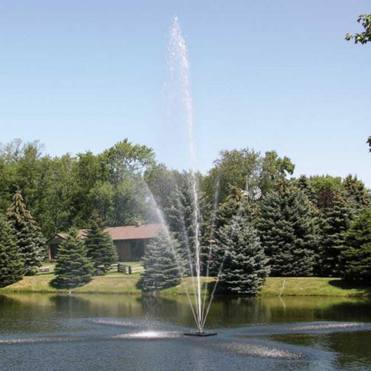 Scott Aerator Clover Fountain Masterpiece Bundle - Clover Fountain  On Water Display Showing Fountain Spray Height