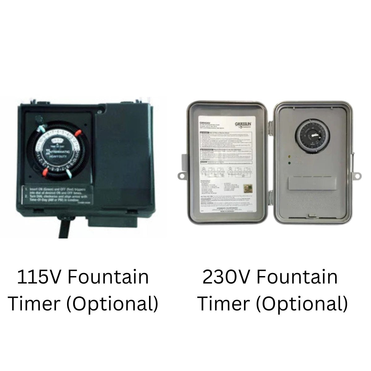 Scott Aerator DA-20 Aerating Fountain Masterpiece Bundle - 115V and 230V Fountain Timers Shown
