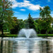 Scott Aerator DA-20 Aerating Fountain Masterpiece Bundle - On Water Display with Trees at the Background
