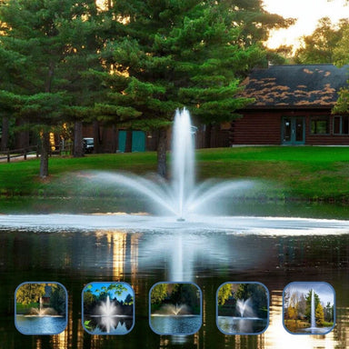 Scott Aerator Great Lakes Pond Fountain - Included Spray Patterns Baystone, Cambridge, Tudor, Millbrook, and Gusher On Water Display